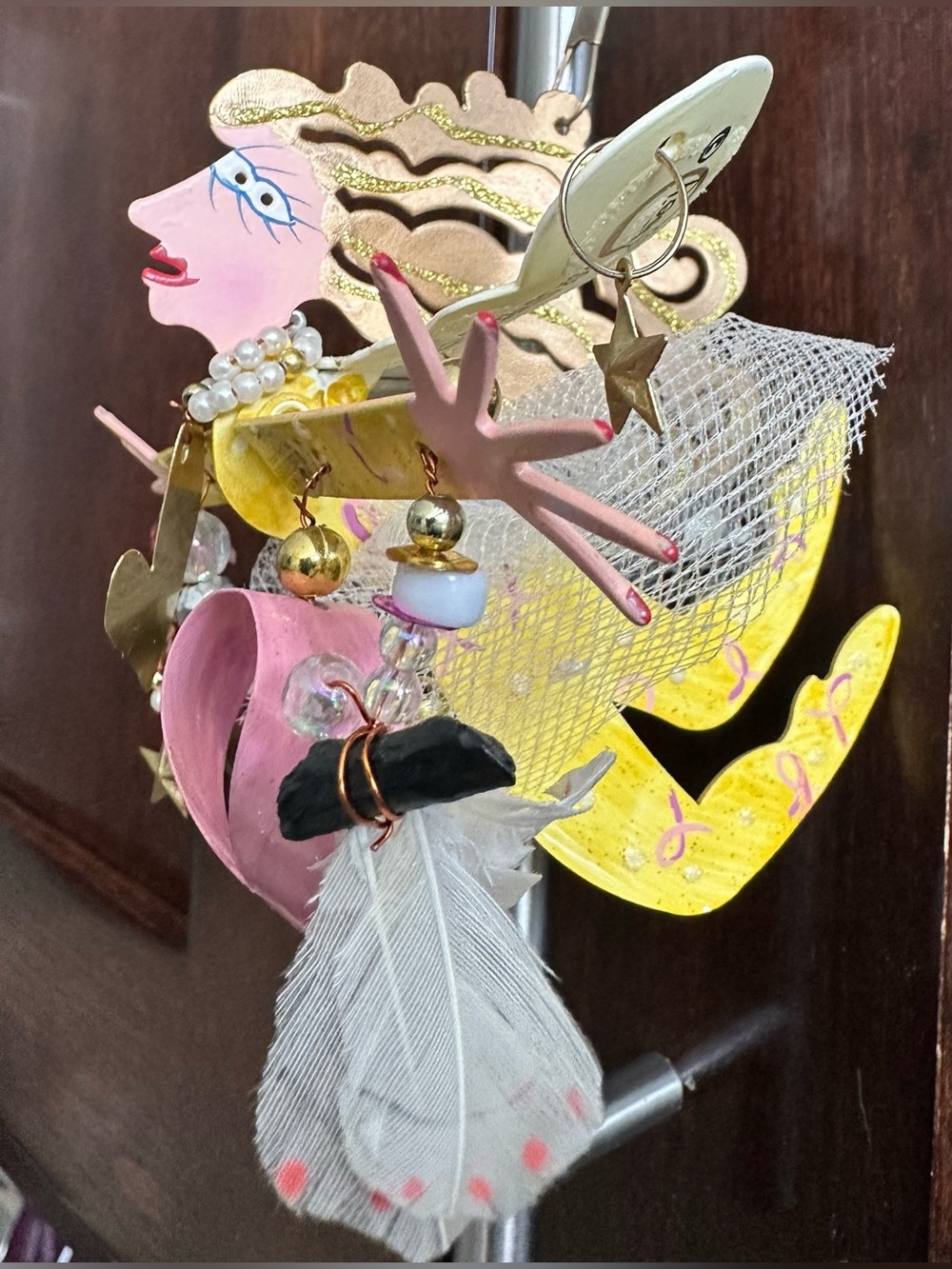 Fanciful Flights “Breast Cancer Angel” Ornament created by Rossi for Silvestri - Picture 4 of 7